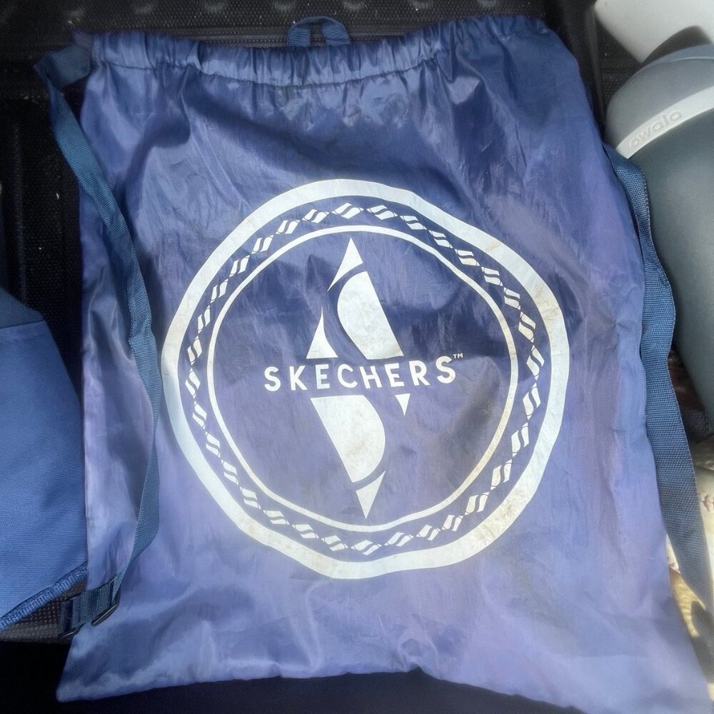 Blue Skechers Drawstring Bag – White Logo Gym Sackpack